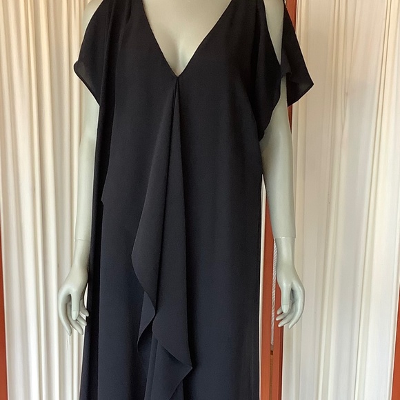 Adrianna Papell Black Shift Dress with Front Ruffle Size 20W - Picture 1 of 13